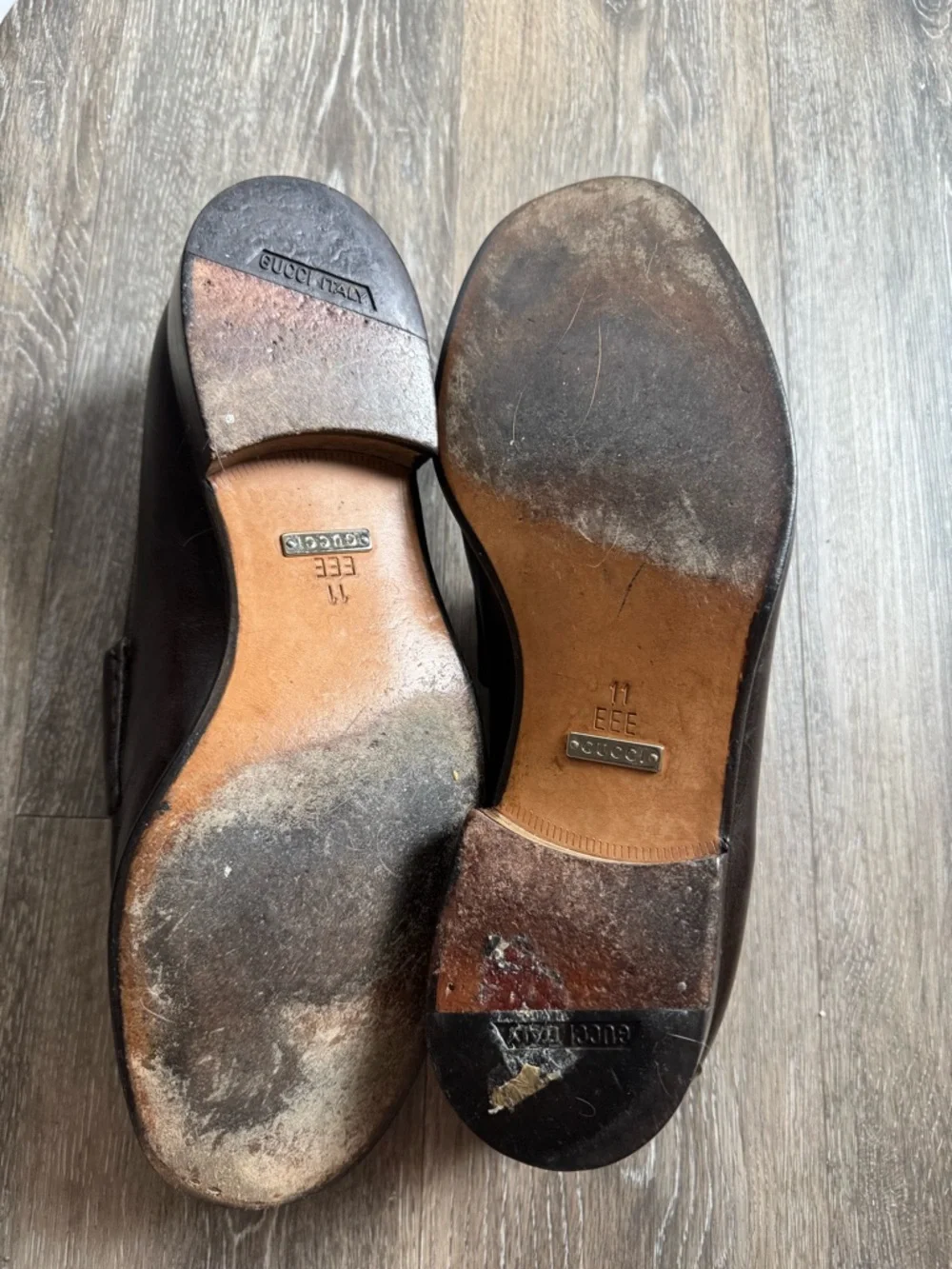 Gucci Dark Brown Leather Horsebit Loafers - Picture 5 of 6